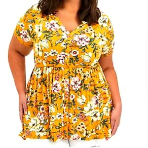 Torrid Yellow Floral Babydoll